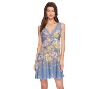 Free People Floral Slip Dress semi-sheer gauzy S
